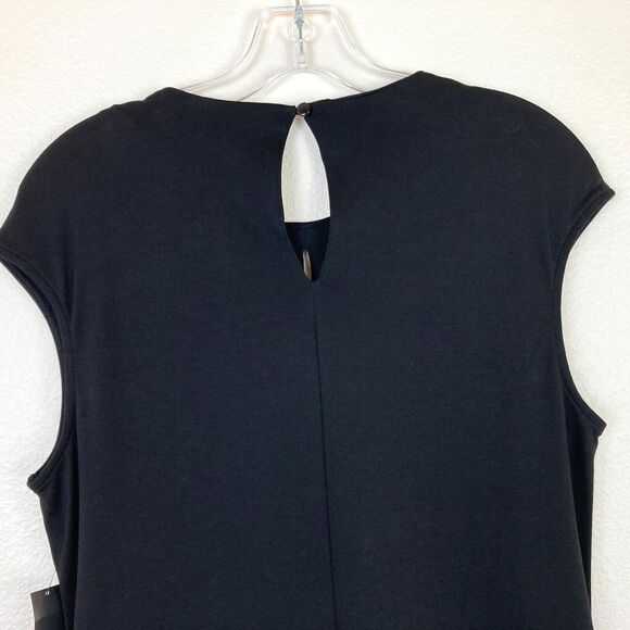 NY&C NWT Sheath Dress Size S Black Knit Cutout Front Keyhole Back Cap Sleeves - Picture 4 of 10